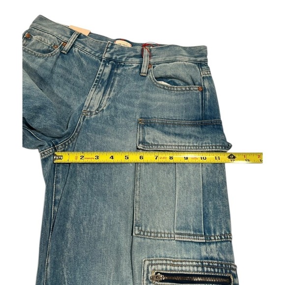 NWT Alice + Olivia Wide Leg Cargo Jeans Light Wash Women's 29 - Picture 12 of 16